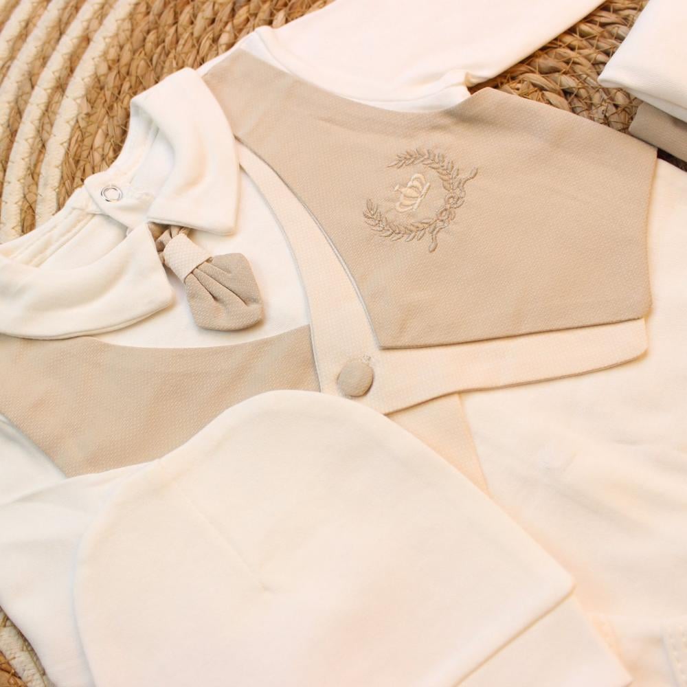 طقم مواليد ولادي بتصميم التاج الملكي 8 قطع