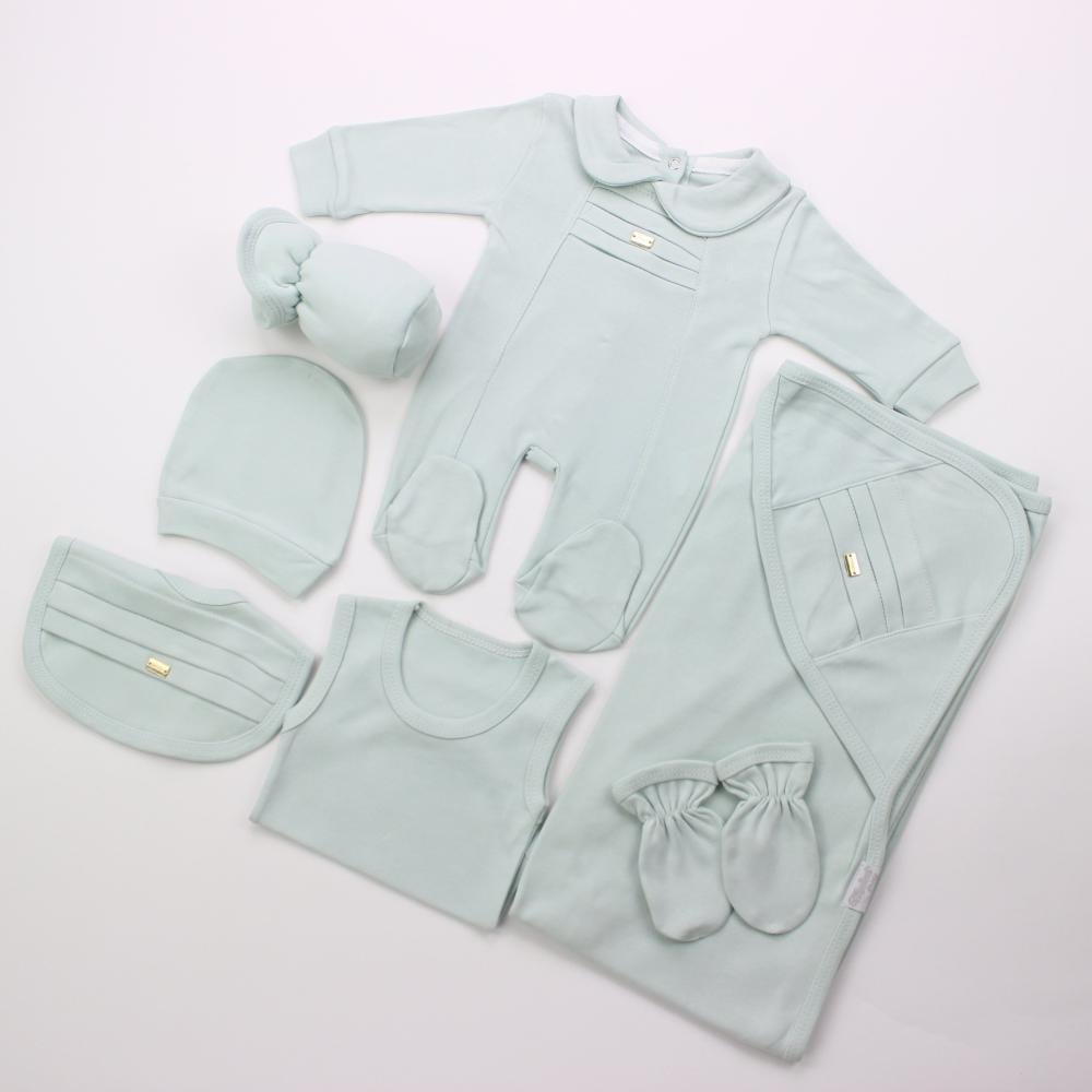 طقم عشبي بلوقو لحديثي الولادة والرضع قطن ناعم