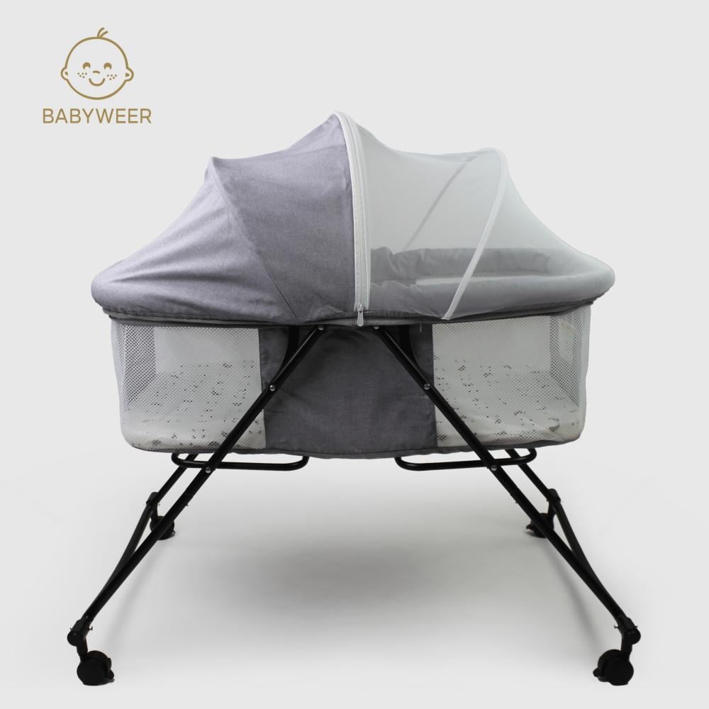 سرير مواليد بهزاز قابل لطي