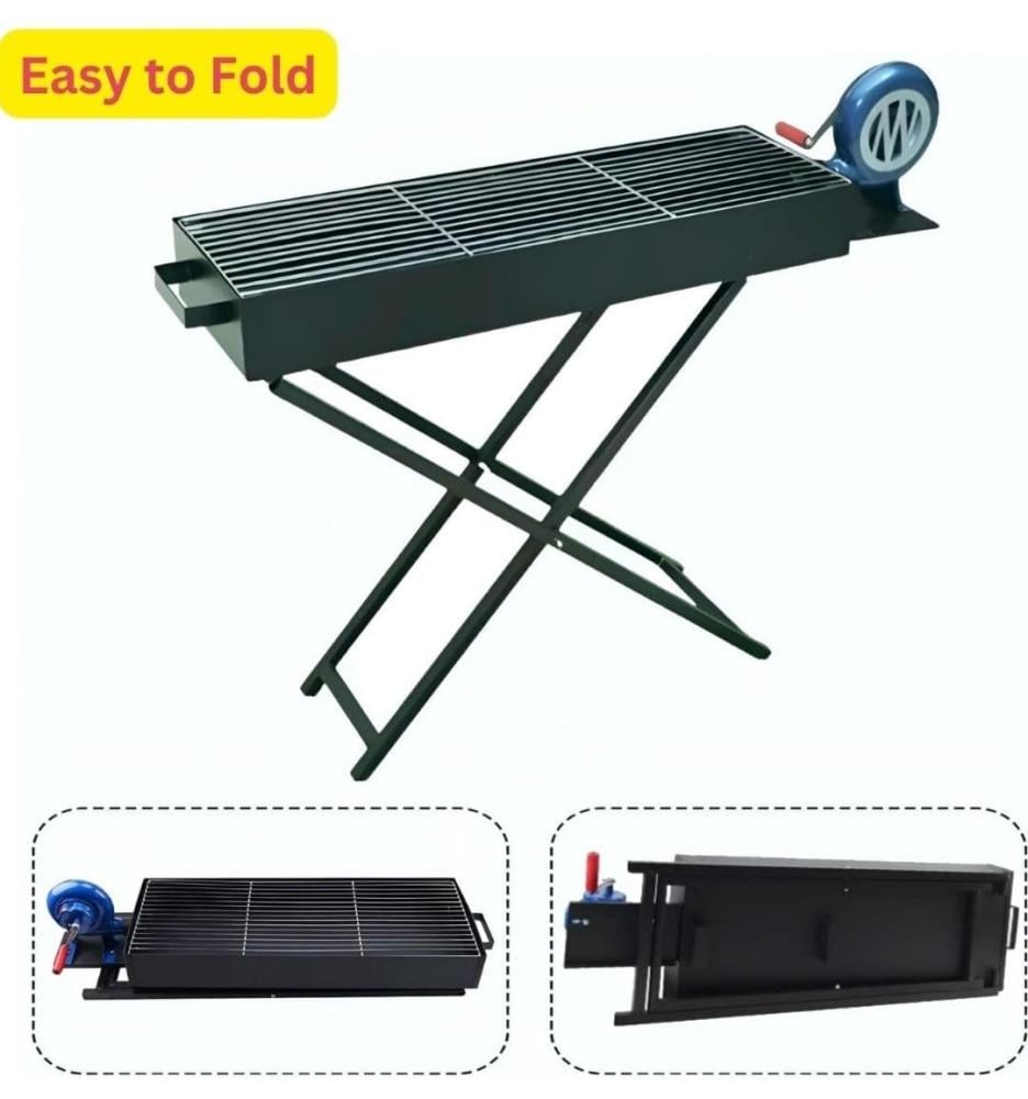 شواي مرتفع قابله للطي مزوده بمنفاخ هوا يدوي