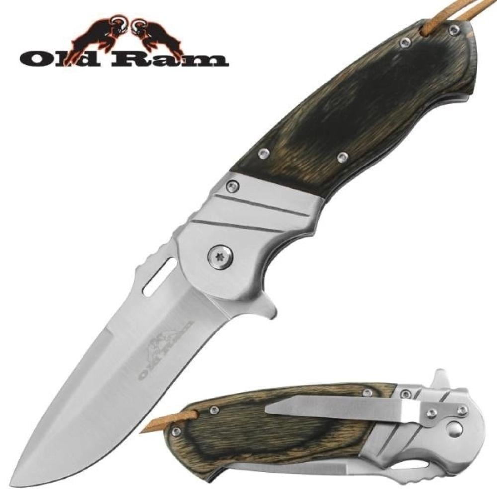 سكين مطوية مقبض خشبي