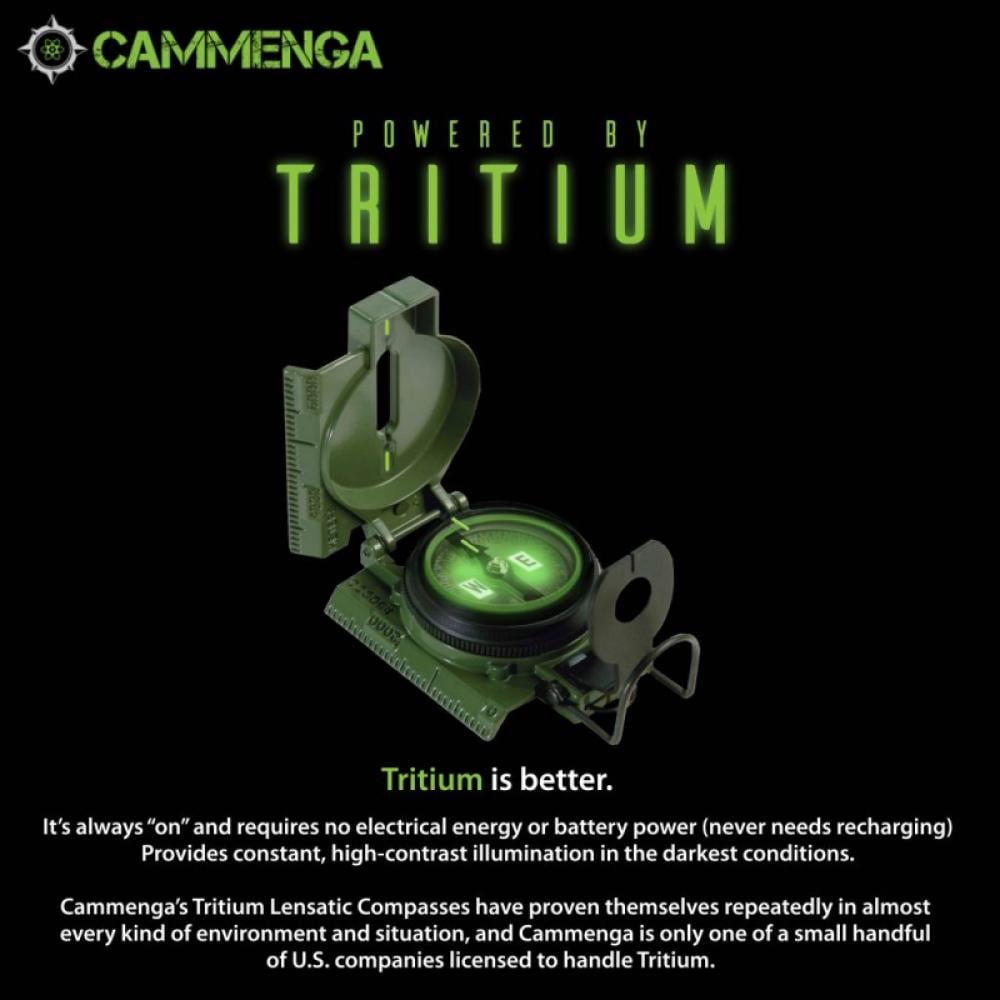 بوصلة H3 تريتيوم بعدسة مكبرة من كامينجا أخضر