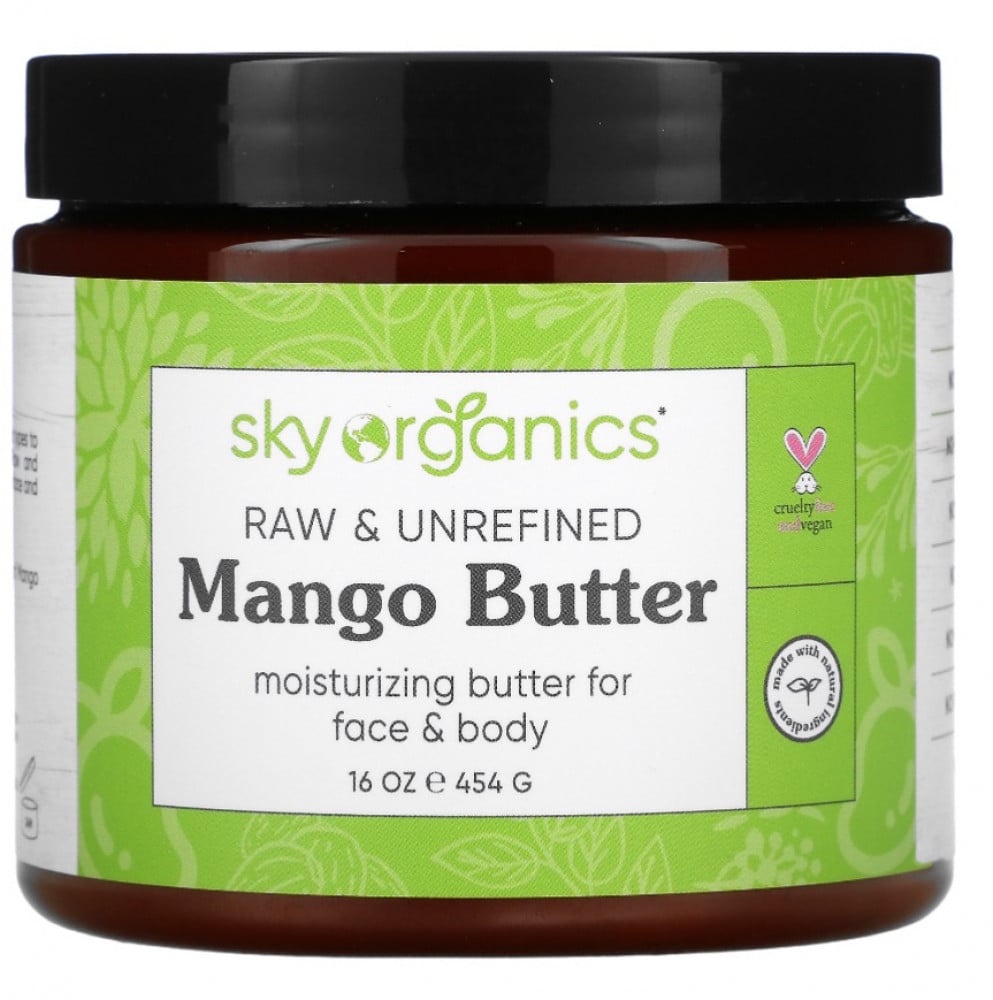 Sky Organic . Raw Mango Butter, Unrefined, Organic, No Additives, 454g -  كوينز كير