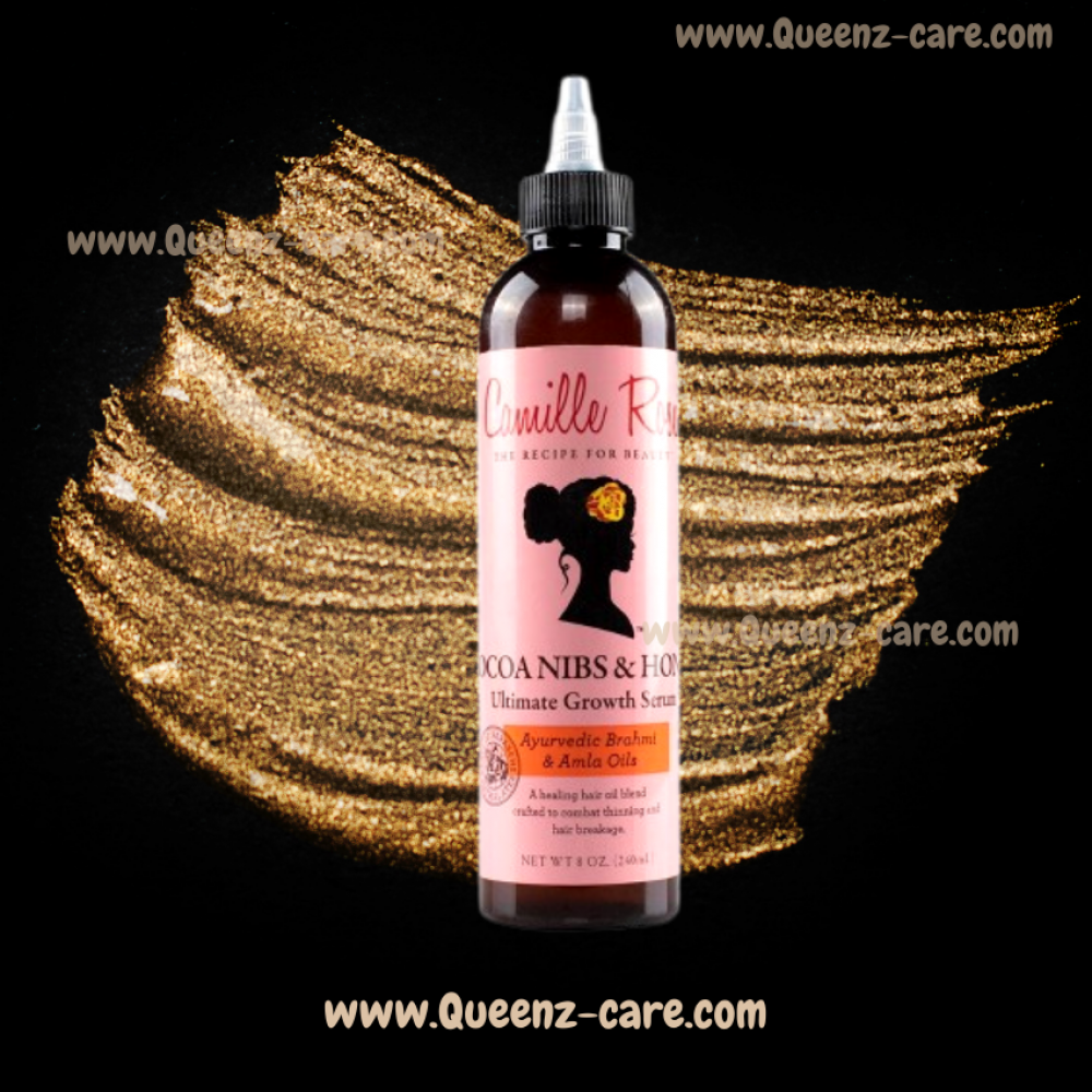 Camille Rose Ayurvedic Growth and Strengthening Serum with Brahmi Oil, Amla  Cocoa and Honey 8 oz 240 ml camille rose - كوينز كير