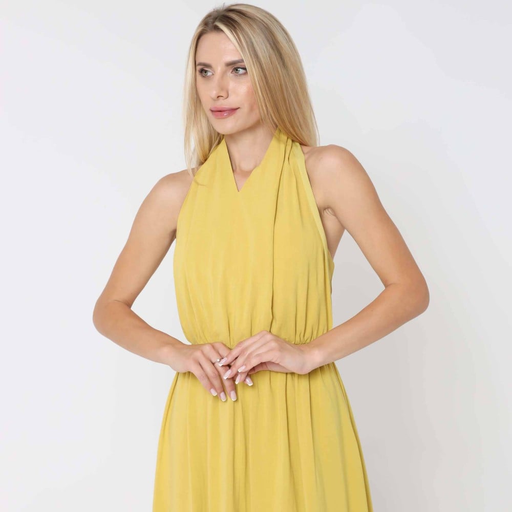 فستان أصفر زاهي