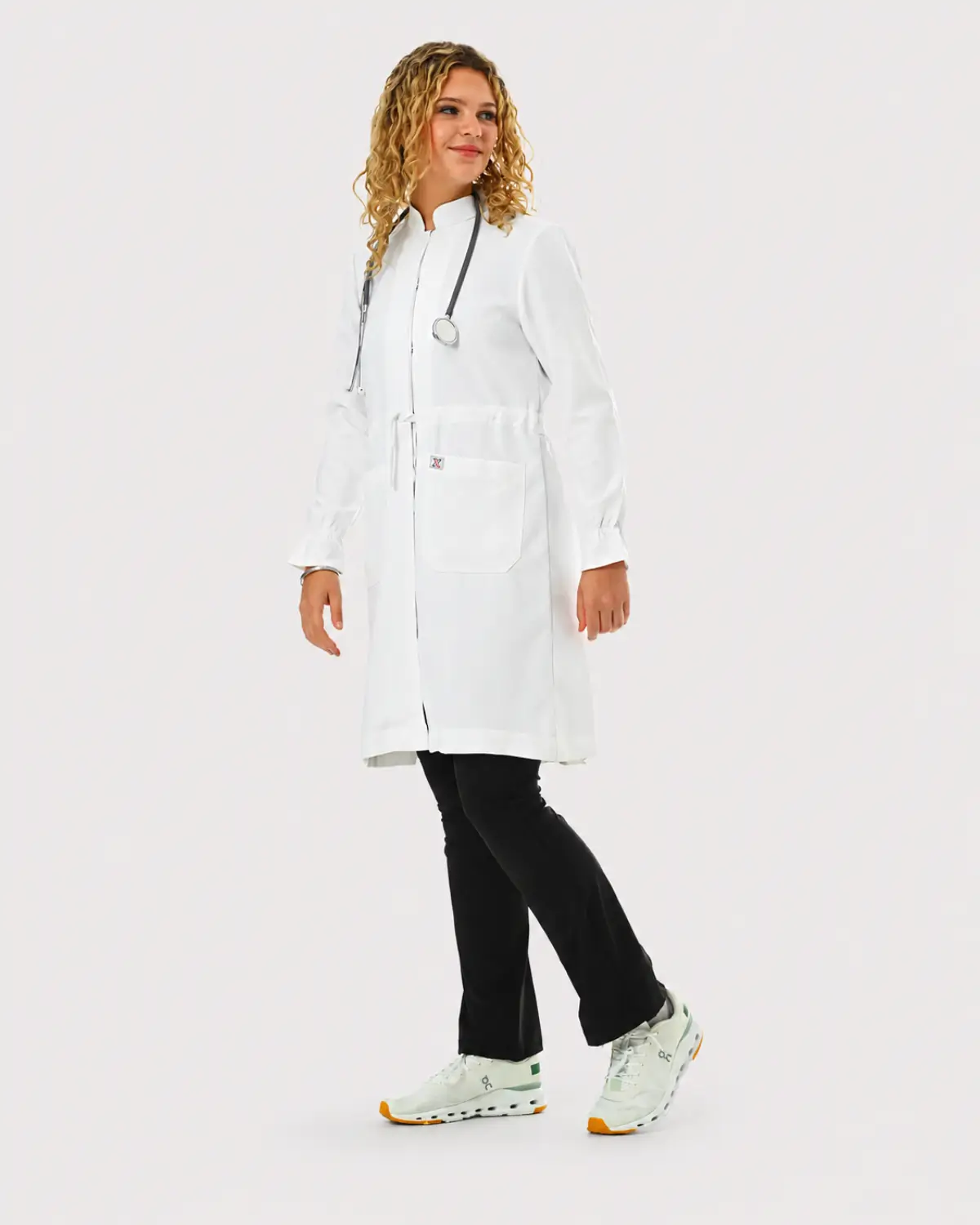 LX-015004 Off White Lab Coat with Refined Comfort | Lucas & X