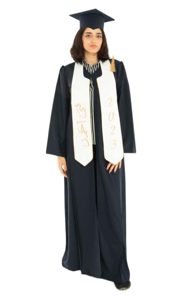 Graduation Set Color Navy Sash Off White | Maryouli Ahla Size:(52-M)
