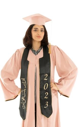 Graduation Set Color Blush Sash Black | Maryouli Ahla Size:(56-XL)