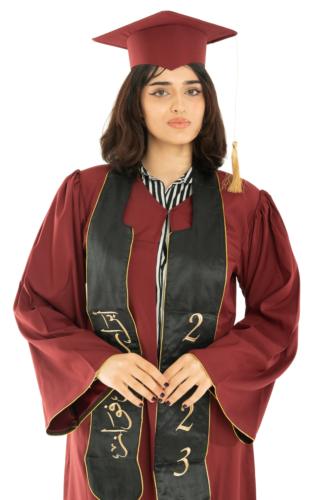 Graduation Set Color Brown Sash Black | Maryouli Ahla Size:(52-S)