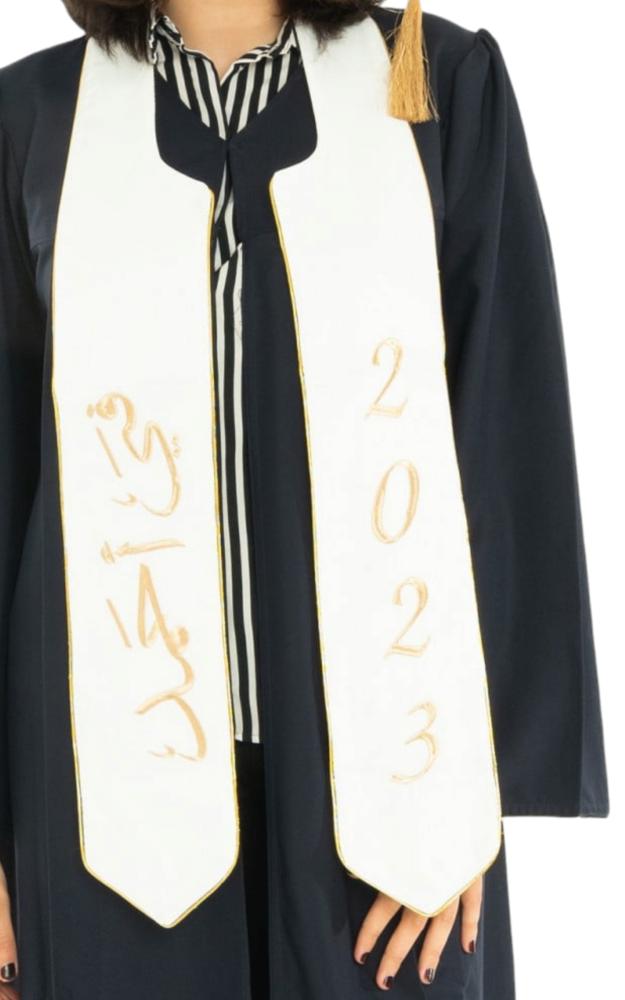 Graduation Set Color Navy Sash Off White | Maryouli Ahla Size:(52-M)