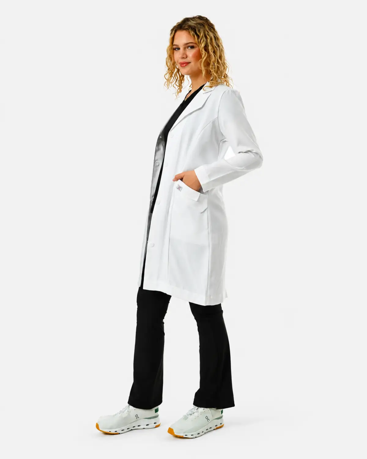 LX-0150022 Off White Lab Coat with Calm Professional Ease | Lucas