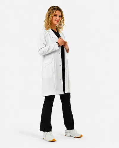 LX-0150019 Off White Lab Coat with Innovative Detail and Calm