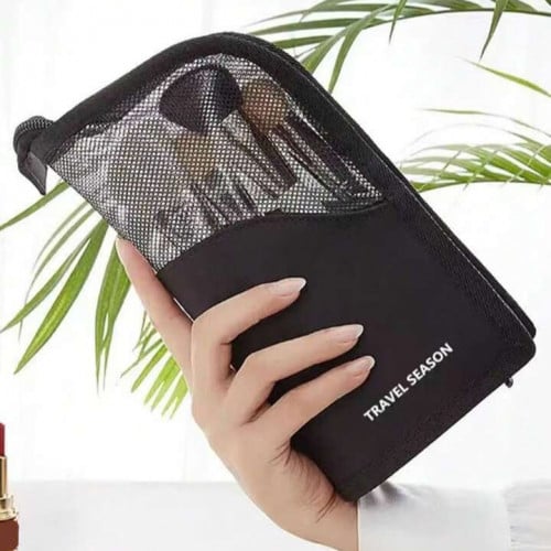 شنطة مكياج بسحاب  اللون أسود