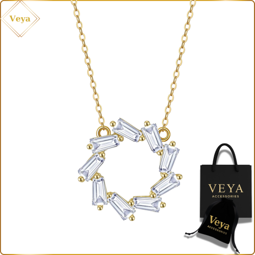 سلسلة مطلية بالذهب من VEYA – تصميم فاخر منقوش بشكل طائر – مع علبة ورقية أنيقة وكيس مخملي فاخر – هدية مميزة
