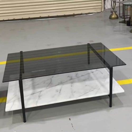طاولة سودا رخام وزجاج اسود 120*60 *45