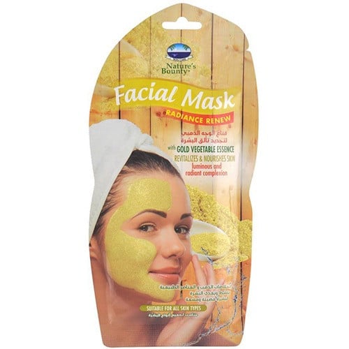 قناع الوجة الذهبي لتجديد تالق البشرة بخلاصة الذهب والعناصر الطبيعية