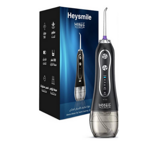 جهاز تنظيف الاسنان واللسان بالماء هايسميل اسود من ميك اوفر - 300 مل