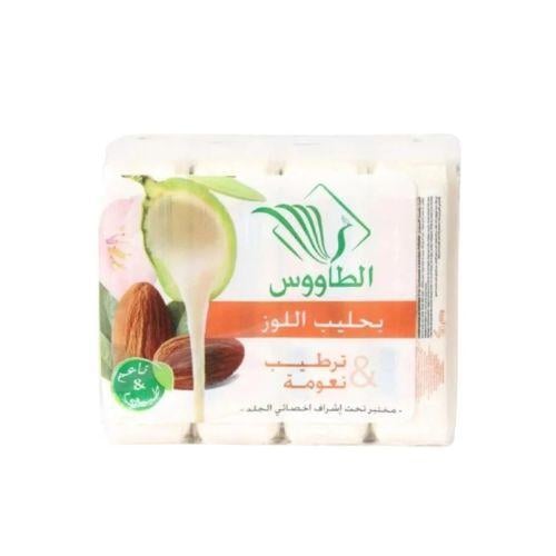 الصابون المغربي بحليب اللوز ترطيب ونعومة من الطاووس - 4 حبات × 120جرام