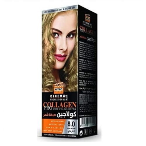 صبغة شعر بالكولاجين، اشقر فاتح 8.0 من نيترو كندا