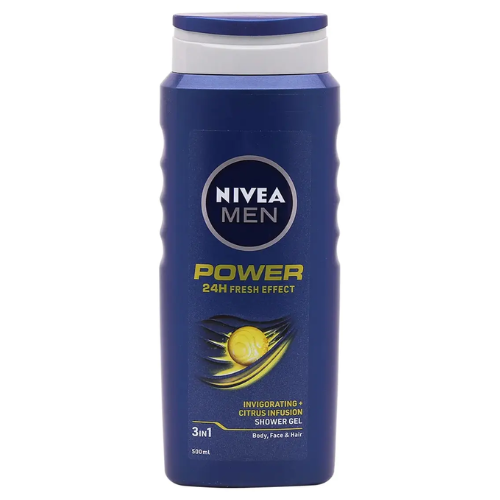 جل الاستحمام باور فريش بتأثير منعش لمدة 24 ساعة للرجال من نيفيا - 500مل