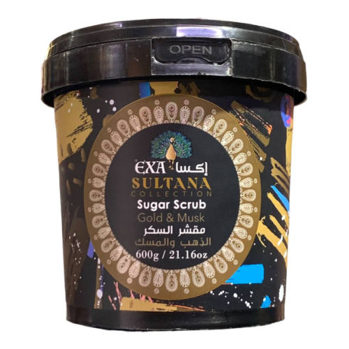 مقشر السكر الذهب والمسك من ماركة اكسا - 600 جرام