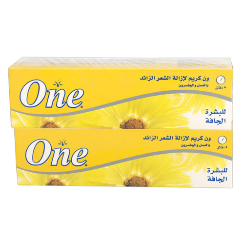 كريم لإزالة الشعر للبشرة الجافة بالعسل والجلسرين من ون -90*2 جرام