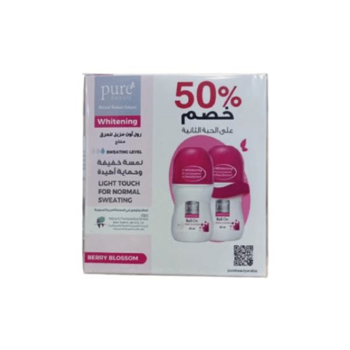 بيور بيوتي مزيل عرق رول 60 مل المفتح المقاوم للتعرق زهر التوت كت(50% خصم على الحبة الثانية)