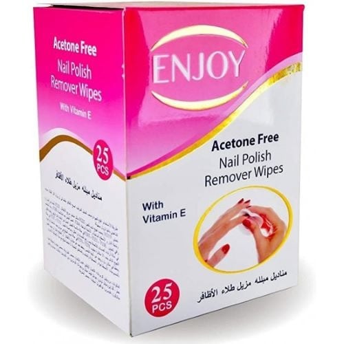 انجوي بمناديل أسيتون لازالة طلاء الاظافر 25 قطعة