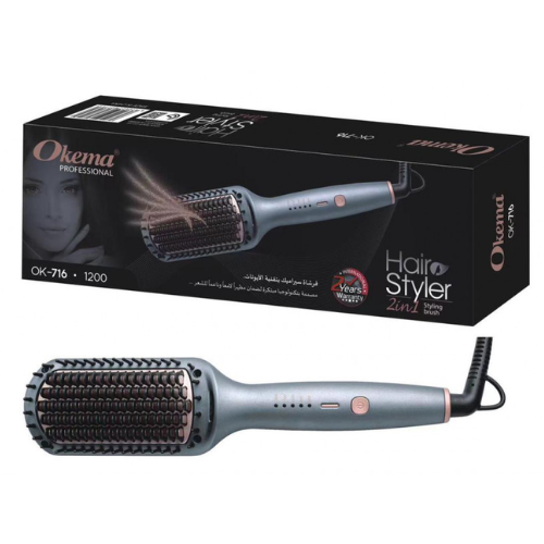 فرشاة سيراميك بتقنية الأيونات 2 في 1 من اوكيما - OK-716