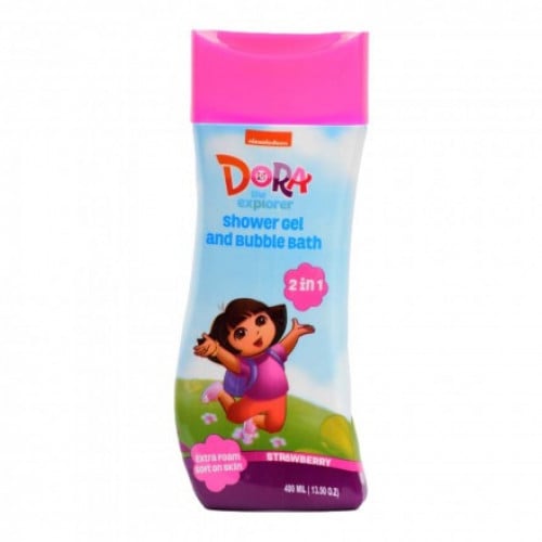 جل استحمام و حمام فقاعات دورا برائحة الفراولة من نيكولوديون 400 مل