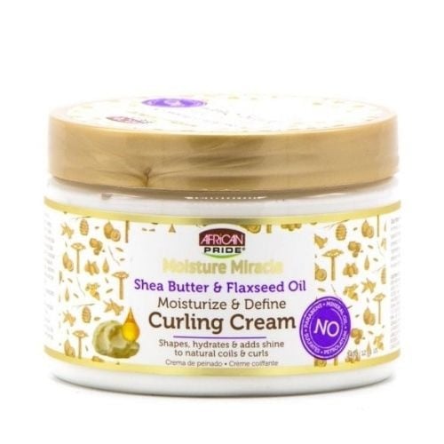 زبدة الشيا وزيت بذور الكتان يرطب ويحدد كريم التجعيد من أفريكان برايد - 340غ