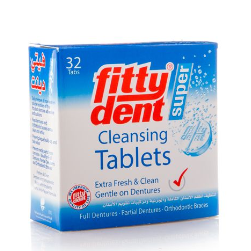 أقراص فيتي دينت تنظيف وتبييض وتجديد أطقم الأسنان الكاملة 32 حبة