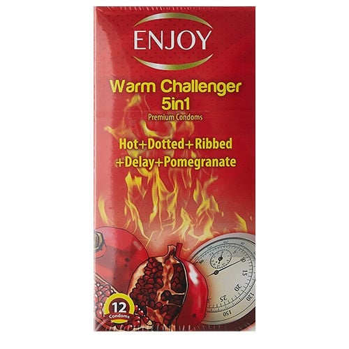 12-Piece Warm Challenger Condom واقي انجوي شد 12 حبه