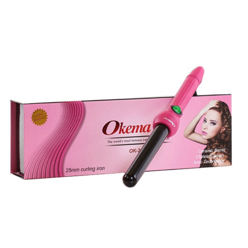 مكواة الشعر OK - 2078 من اوكيما وردي 25مم