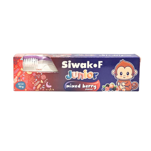معجون أسنان للأطفال بالفواكة مع فرشاة أسنان من سواك اف 50جم