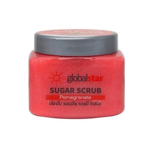 مقشر السكر للجسم والوجه بالرمان 600غ من جلوبال ستار