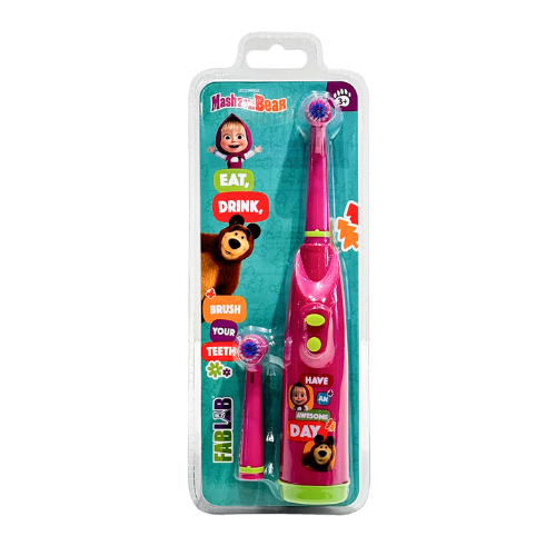 فرشاة أسنان بطارية للأطفال +3 سنوات  ماشا والدب من نيكلودين فاب لاب