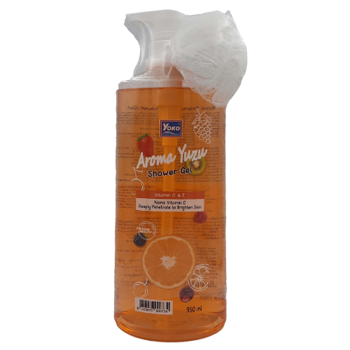 جل الاستحمام أروما يوزو بفتامين سي و إي من يوكو 950 مل