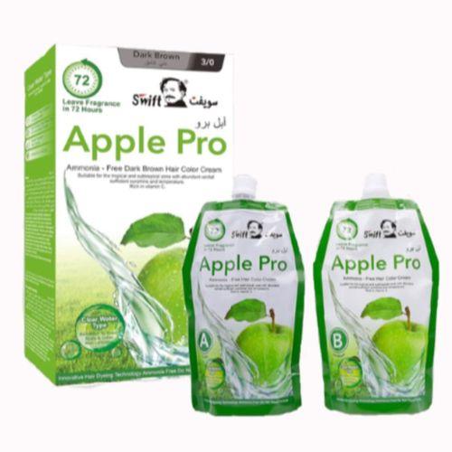 صبغة شعر ابل برو بتغطية 100% للشعر الابيض من سويفت، لون بني غامق 500+ 500 مل