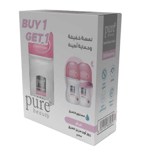 مزيل عرق مضاد للتعرق مع تفتيح البشرة برائحة فريش من بيور بيوتي (حبة + حبة مجاناً) - يحمي من التعرق ويفتح البشرة