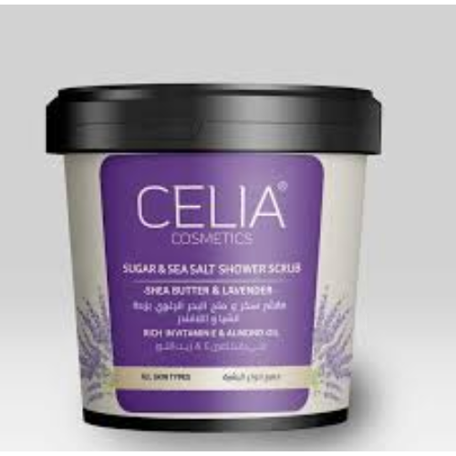 مقشر ملح البحر والسكر الرغوي بزبدة الشيا واللافندر من سيليا 700ج
