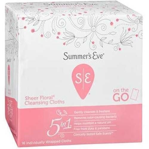 سمرز ايف 5 في 1 مناديل تنظيف بالزهور الشفافة - 16 قطعة