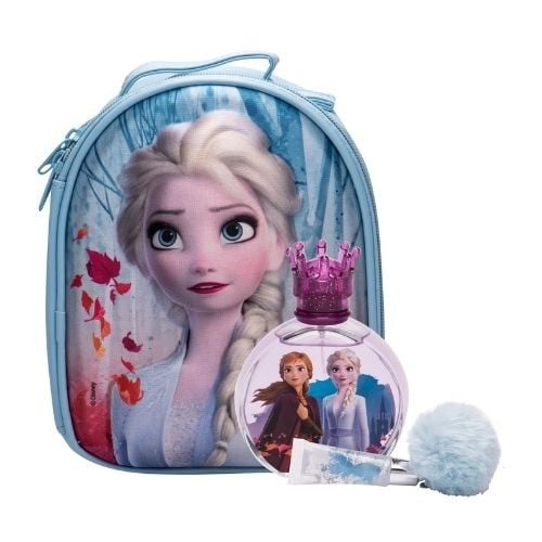 ديزني مجموعة هدايا فروزن II للأطفال (عطر او دو تواليت 100 مل + حلقة مفاتيح + ملمع شفاه 7 مل+ حقيبة أغراض شخصية)