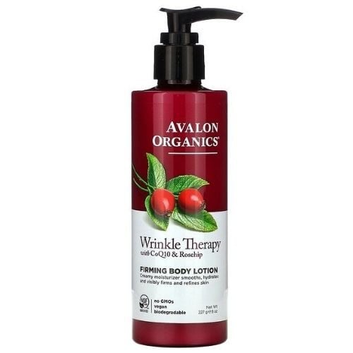 علاج التجاعيد، بثمر الورد وإنزيم Q10 المساعد، دهان لشد الجسم من أفالون أورجانيكس - 227 جم