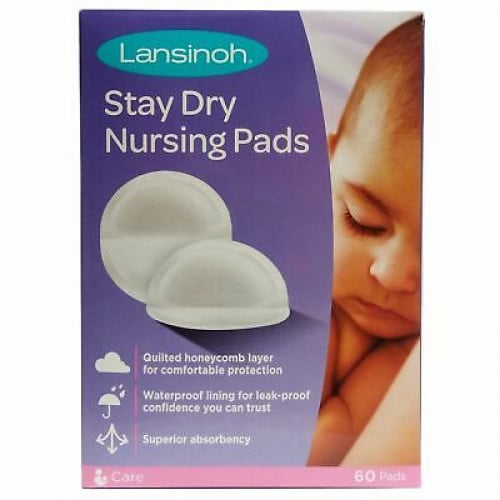 Lansinoh, قطع رضاعة استخدام مرة واحدة، 60 قطعة قطنية مغلفة فردياً