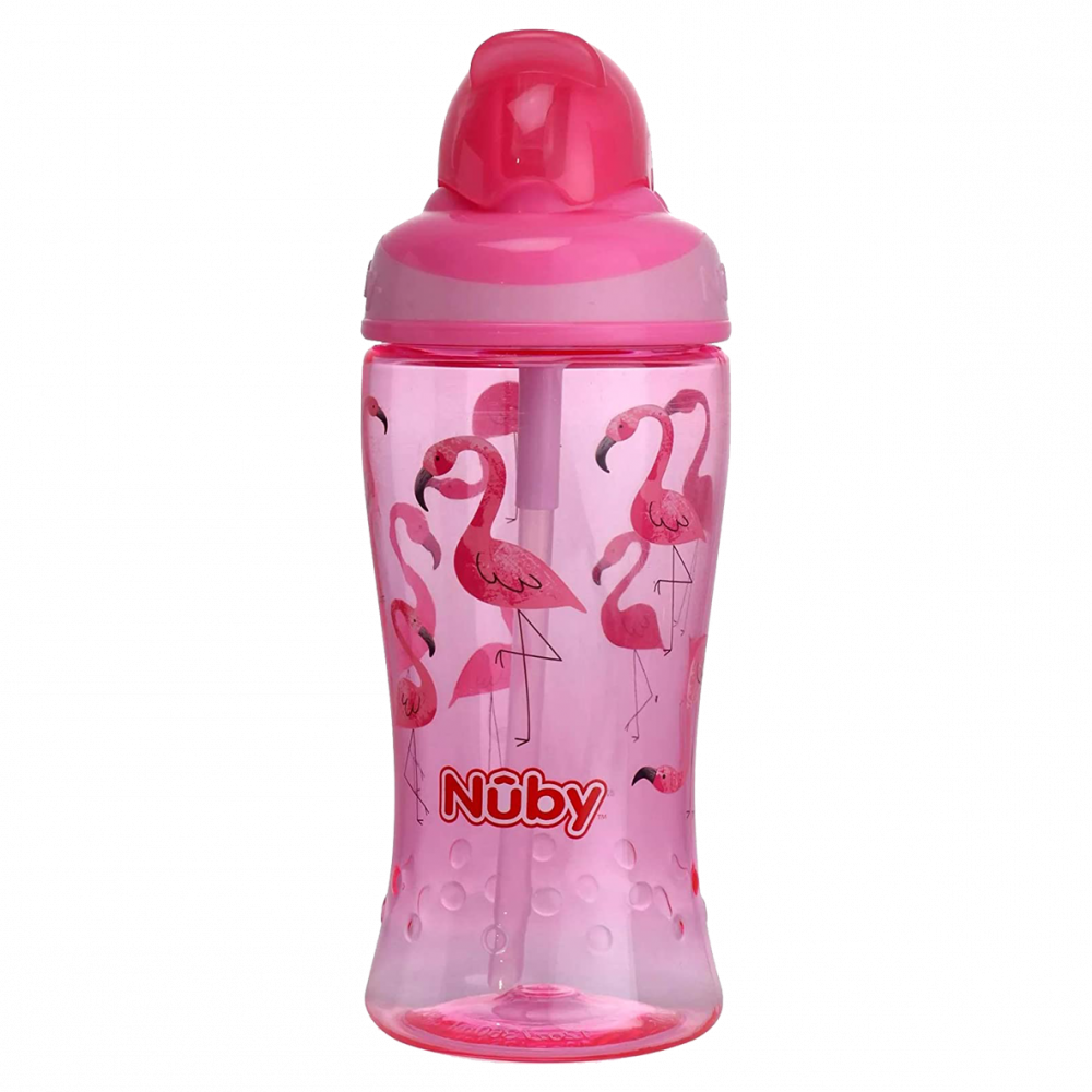 Nuby Plastic Water Bottle with Cover and Inner Straw 1288 (+18