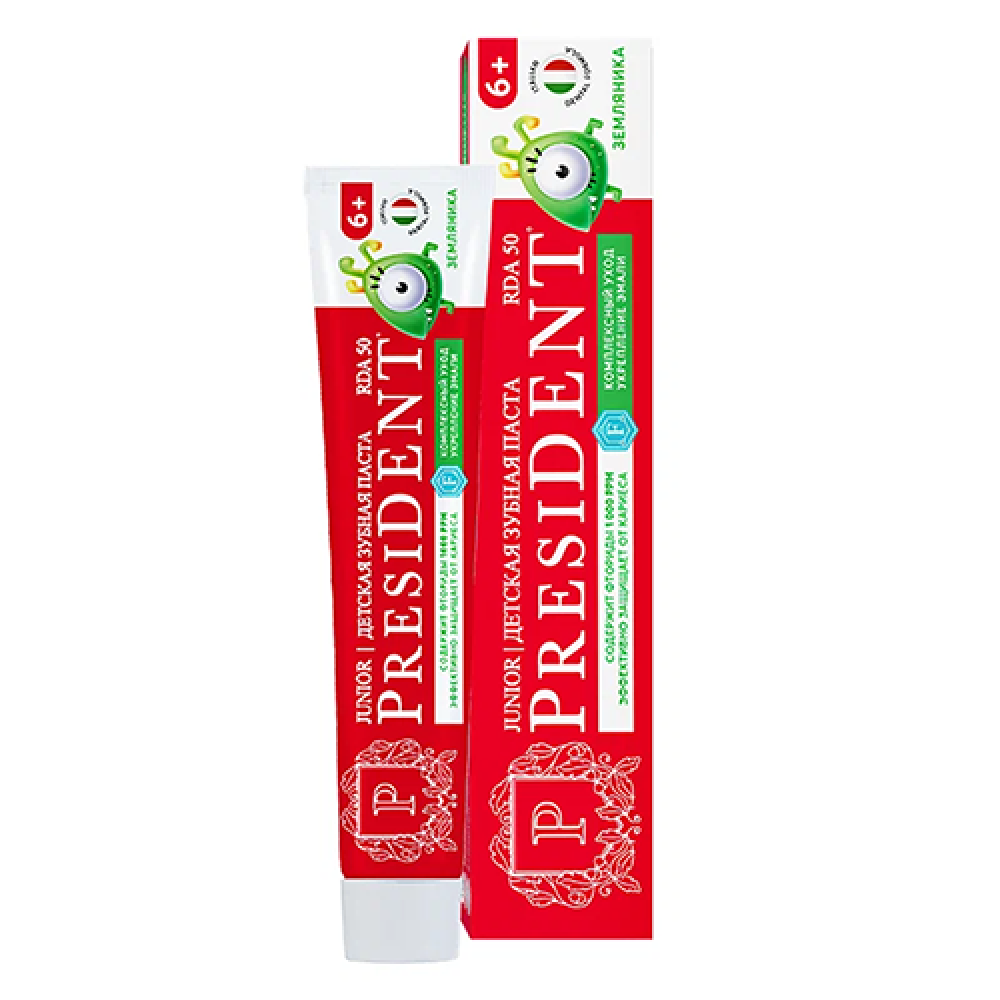 بريزيدنت معجون اسنان اطفال (من عمر 6 سنوات) بالفراولة 43 مل