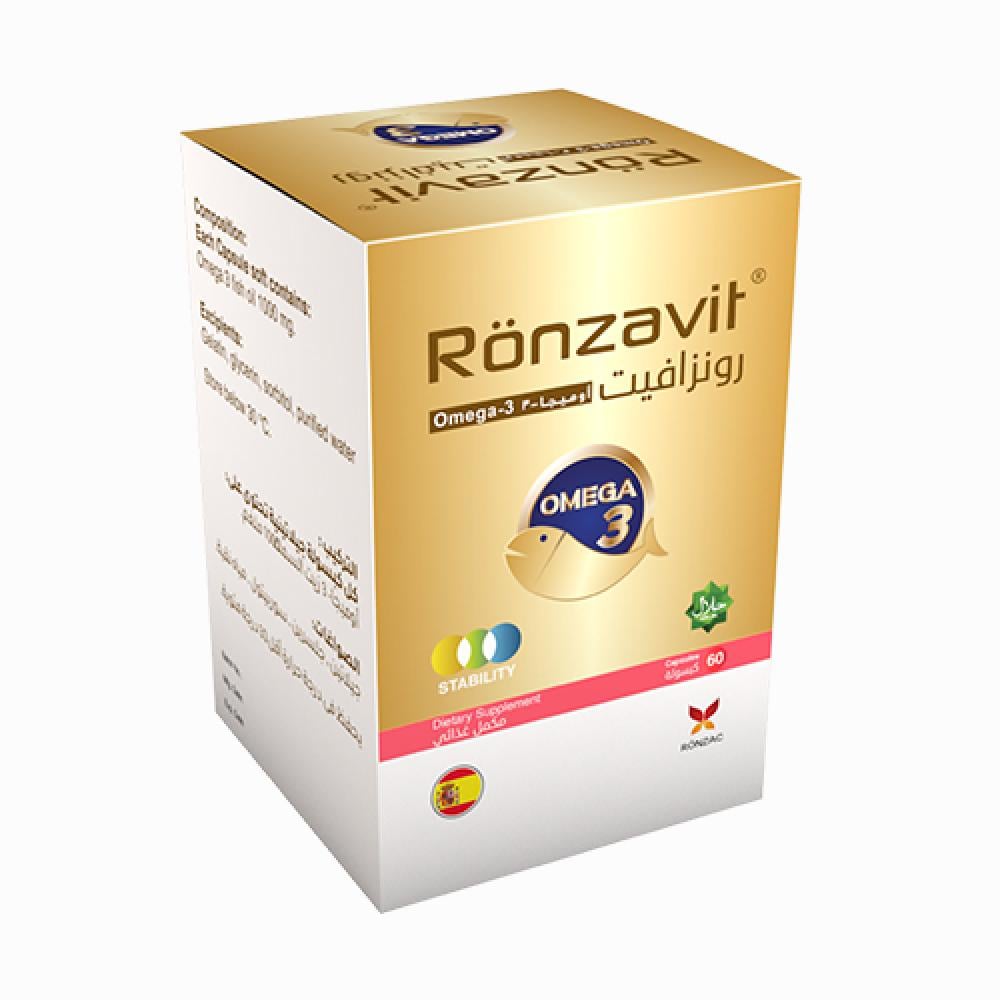 رونزافيت مكمل غذائي أوميغا 3 1000 ملغم - 60 كبسولة