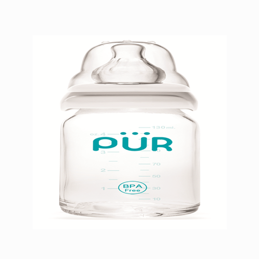 بيور رضاعة زجاج تدفق متوسط (من عمر 3-6 شهور) 130 مل