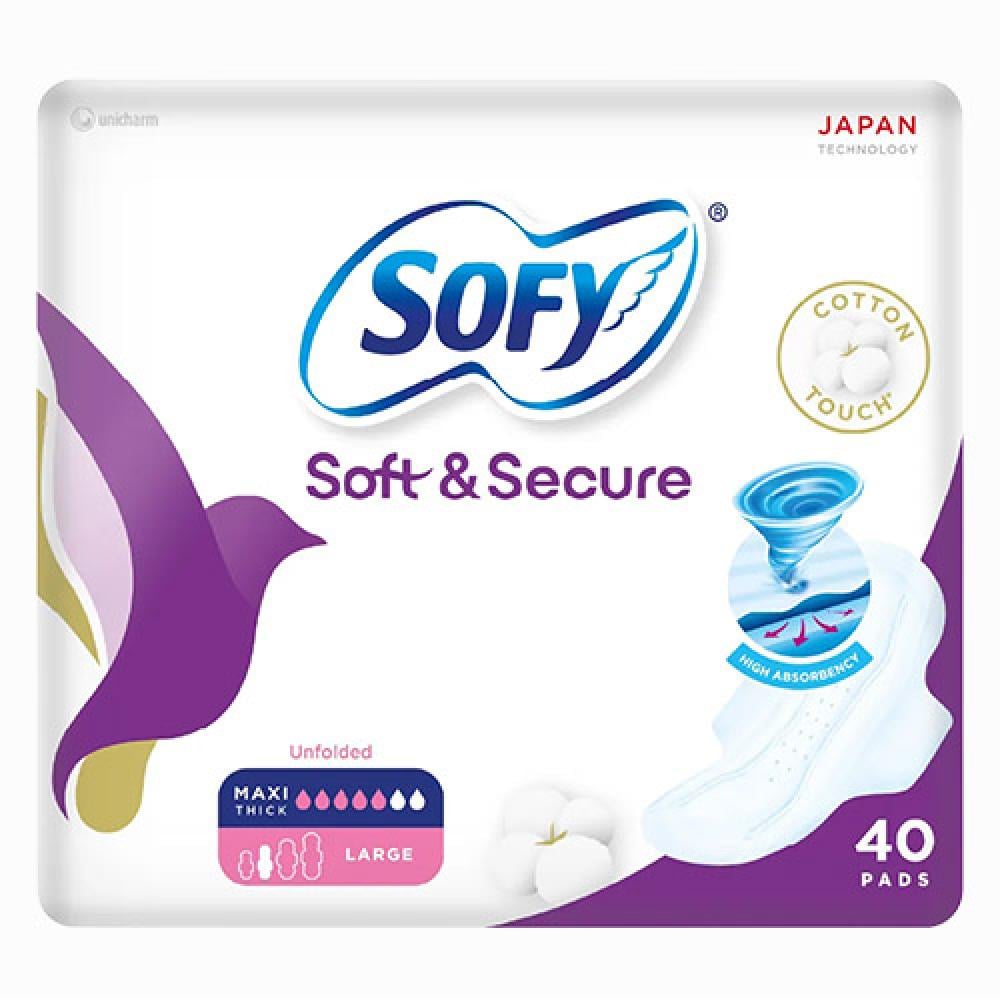 سوفي حفائض نسائية - ماكسي مضغوطة - كبير بالاجنحة - 30+10 حفاضة